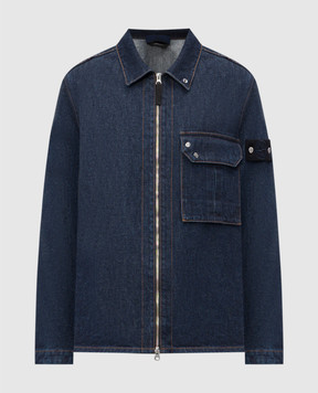 Stone Island Синяя куртка джинсовая с патчем логотипа L1S141200002S00J7