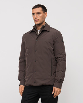 Moncler Коричнева пухова куртка Gascogne з логотипом K20911G00009597Y3