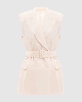 Ermanno Scervino Бежевий двобортний жилет з поясом D486N701CCRWK