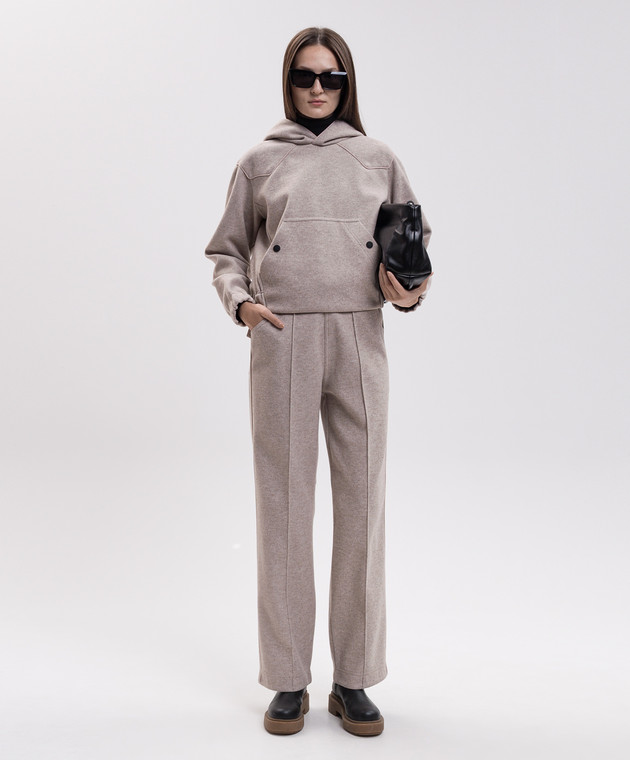 Moncler Grenoble Бежеве худі з нашивкою емблеми L20988G0001289B08 зображення 2