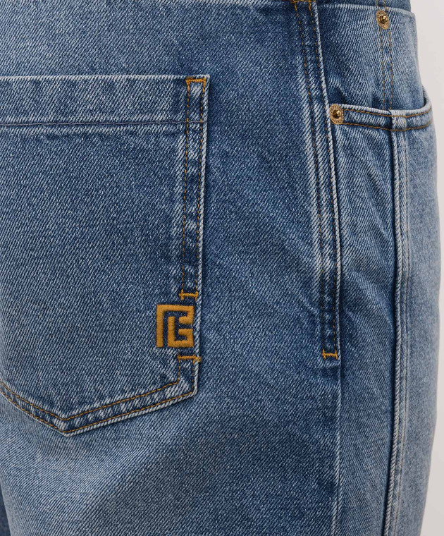 Balmain Сині джинси з ефектом потертості HH1MI115DG26 зображення 5