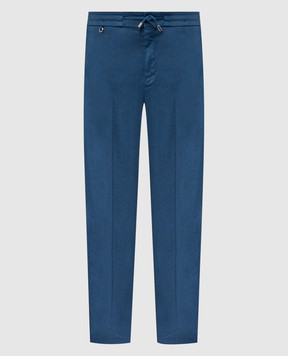 Stefano Ricci Синие брюки с льном M1T610005BLCTL1U