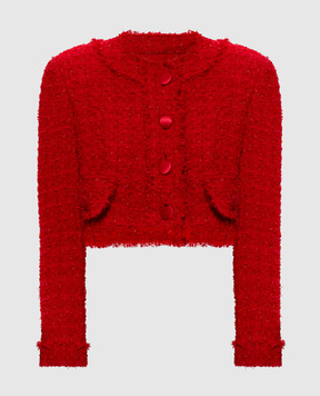 Dolce&Gabbana Красный укороченный твидовый жакет F27JCTHJMRM