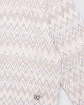 Missoni Дитячий бежевий светр з вовною у візерунок MZ9A50W002810