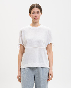 Peserico Белая футболка с леном S06431J02707B