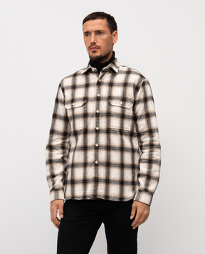 Cashmere&Whiskey Бежевая рубашка в клетку 43752091326