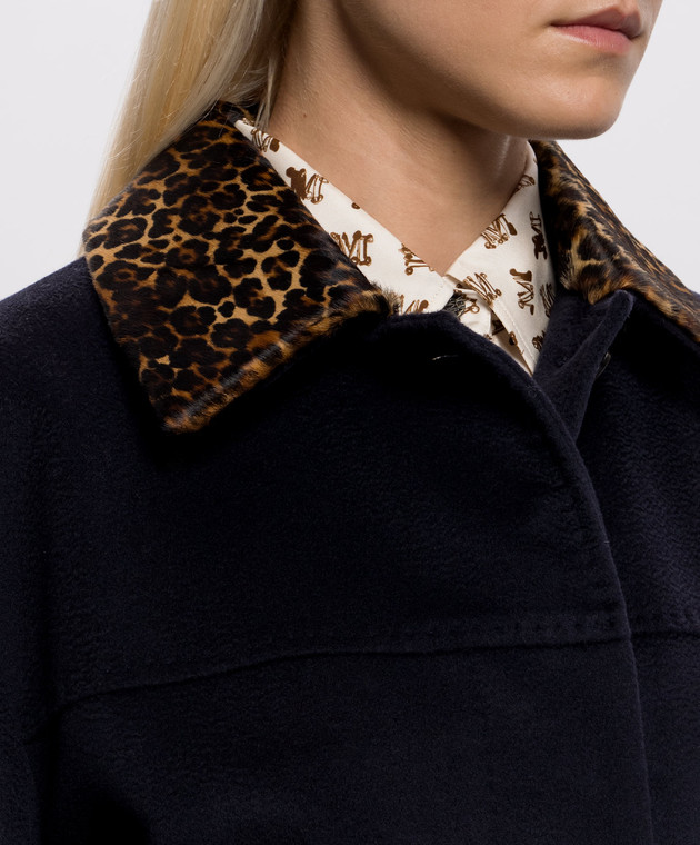 Max Mara Синее пальто CALAMO из шерсти MSTCALAMO изображение 5