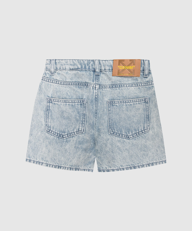 Off-White Детские голубые шорты с принтом логотипа 44GYC004S26D001 изображение 2