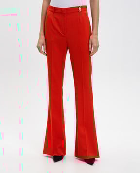 Versace Красные штаны клеш DV из шерсти 10131581A12595