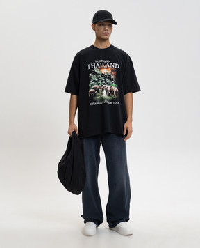 Vetements Чорна футболка Northern Thailand ME76TR241Bm