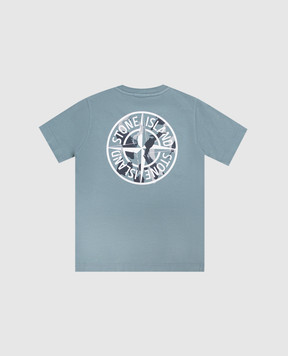 Stone Island Дитяча синя футболка з принтом логотипа L2S162100006S051014