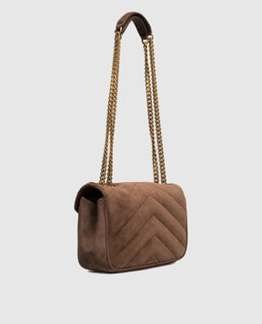 Saint Laurent Коричневая замшевая сумка-мессенджер LOULOU 801437AAEY6