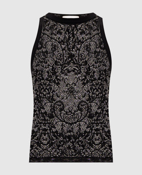 Alexander McQueen Чорний топ в тканий візерунок 870371Q1BG1
