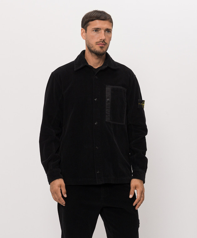 Stone Island Черная рубашка с патчем логотипа L2S151200016S0212 изображение 3