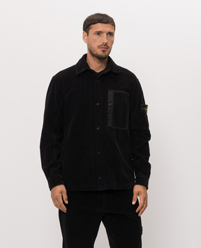 Stone Island Черная рубашка с патчем логотипа L2S151200016S0212