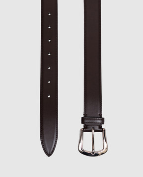 Brunello Cucinelli Кожаный ремень коричневого цвета MAUNX346