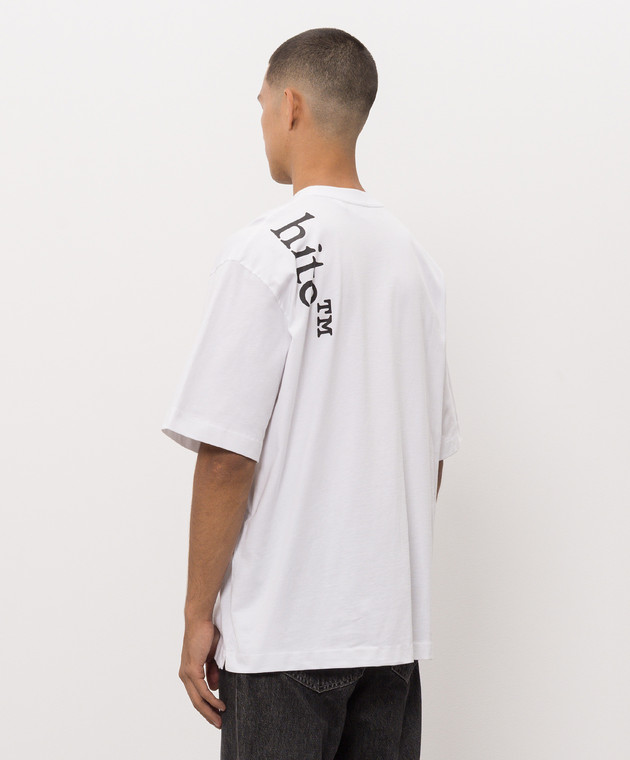 Off-White Белая футболка с контрастным логотипом 44MAA120F26J010 изображение 4