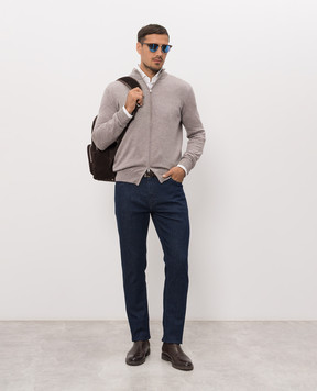 Cashmere&Whiskey Кардиган сірого кольору з вовни мериноса 97396