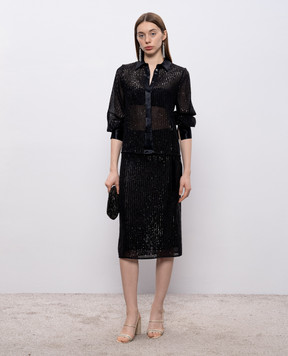 Peserico Чорна спідниця з паєтками E0532106807