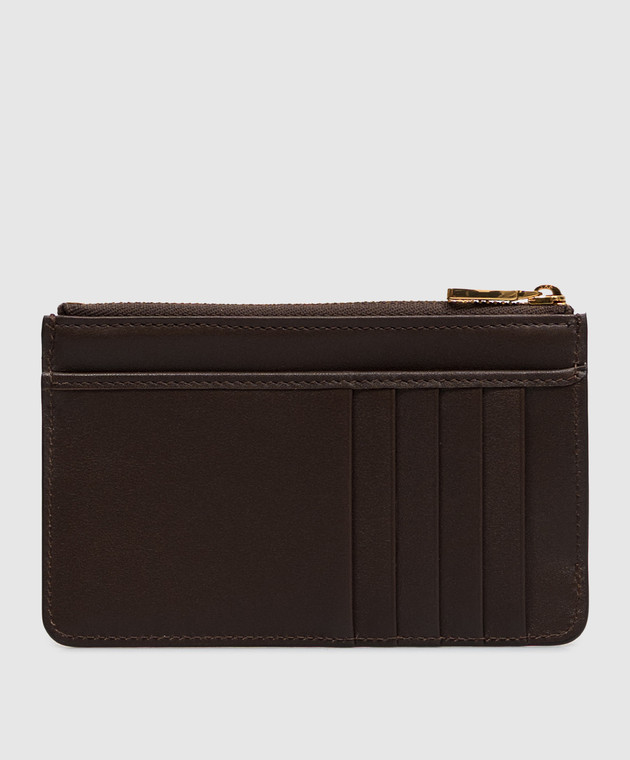Dolce&Gabbana Коричневый кожаный картхолдер с пластиной логотипа BI1261A9S25 изображение 2