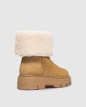 Moncler Коричневі замшеві черевики Aurea Mid на хутрі K209B4F00070M6971