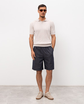 Pini Parma Бежевое поло из хлопка POLORIBST