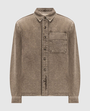 Trussardi Джинсовая рубашка хаки с вышивкой логотипа 54038200031NMS190D80