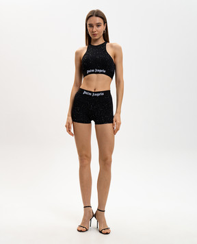 Palm Angels Чорні шорти кльош Soiree в паєтки PWHM005E23KNI001