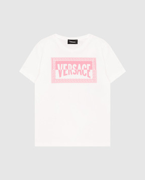 Versace Дитяча біла футболка з логотипом 10183421A16958