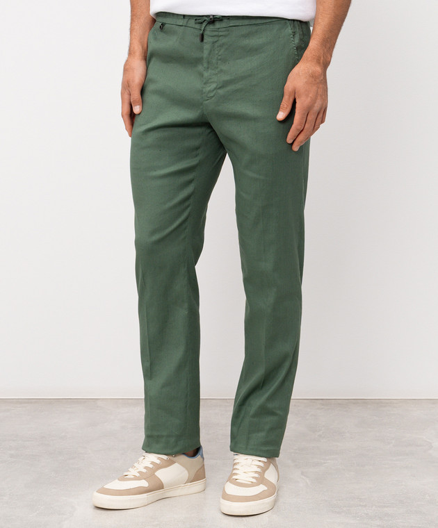 Stefano Ricci Зеленые брюки с льном M1T610005BLCTL1U изображение 3