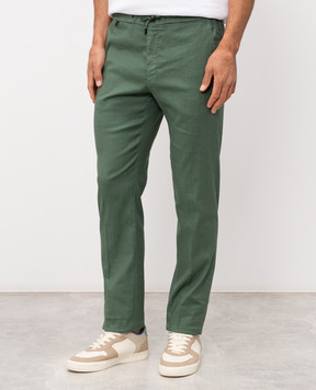 Stefano Ricci Зелені штани з льоном M1T610005BLCTL1U