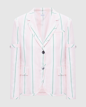 Thom Browne Розовый жакет в полоску FBC973BF1159