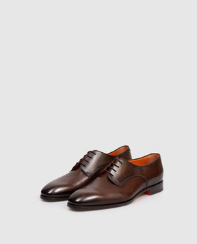 Santoni Коричневі шкіряні дербі з ефектом деграде MCAG19026JJ6BNTG