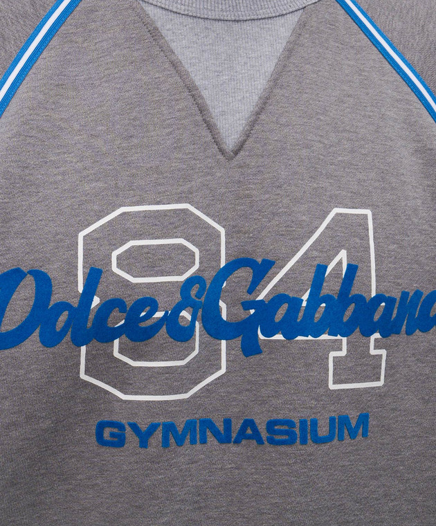 Dolce&Gabbana Серый утепленный свитшот с фактурным логотипом G9BZMTHU7ME изображение 5