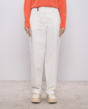 Peserico Білі вельветові штани P04550T303277