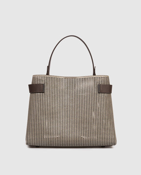 Brunello Cucinelli Замшева сумка кольору хакі Essence з люрексом та ланцюжком моніль MBDGD2503