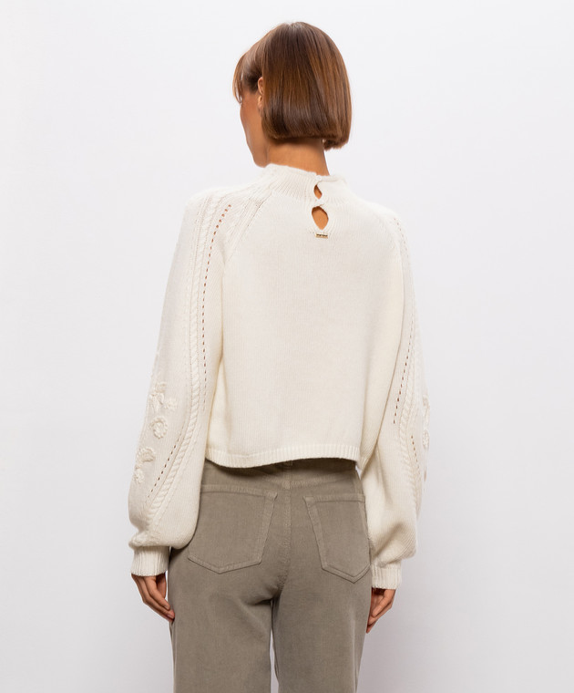 Twinset Свитер цвета айвори с шерстью 262TT3180 изображение 4