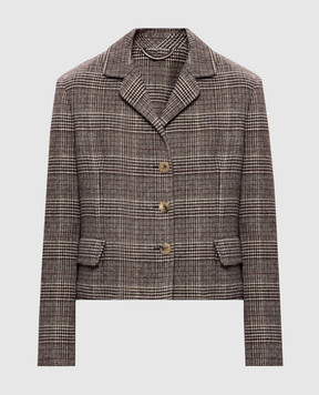 Ermanno Scervino Коричневий жакет з вовни в клітинку D496I301VCZLD