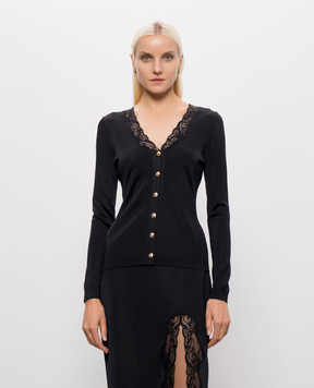 Balmain Черный кардиган с кружевом CA0000000011