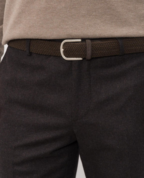 Canali Коричневый плетеный ремень KC0053650C