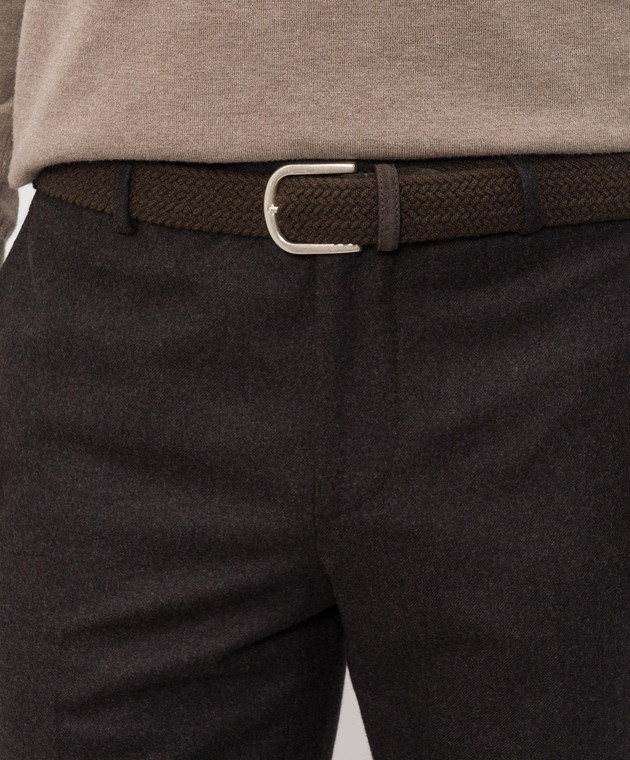 Canali Коричневый плетеный ремень KC0053650C изображение 2