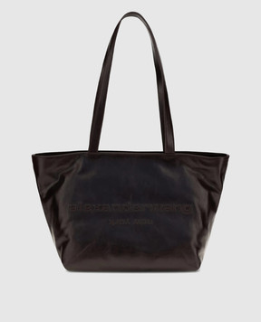 Alexander Wang Бордовая кожаная сумка-тоут с фактурным логотипом 20226T60L