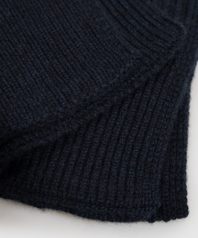 Bertolo Cashmere Синий шарф из кашемира 000121000005 изображение 3