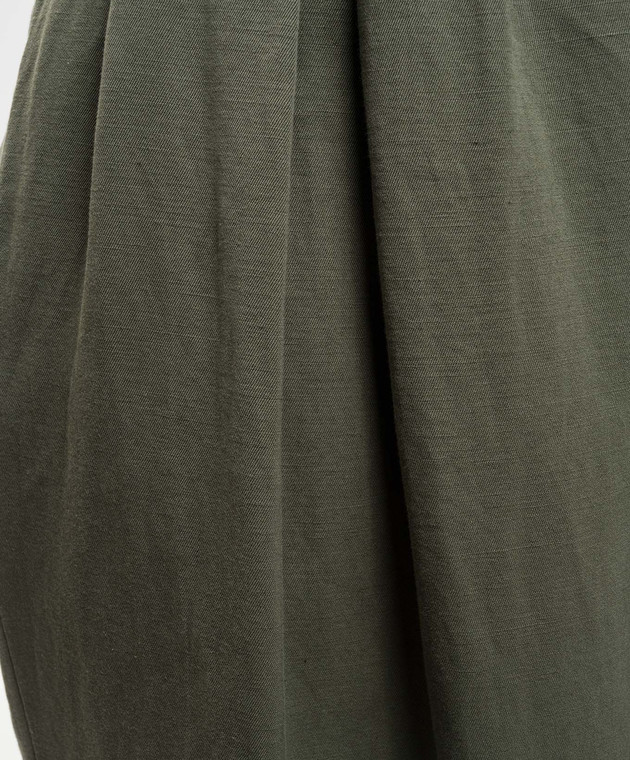 Balmain Зеленые брюки с льном GF0PQ285CG64 изображение 5