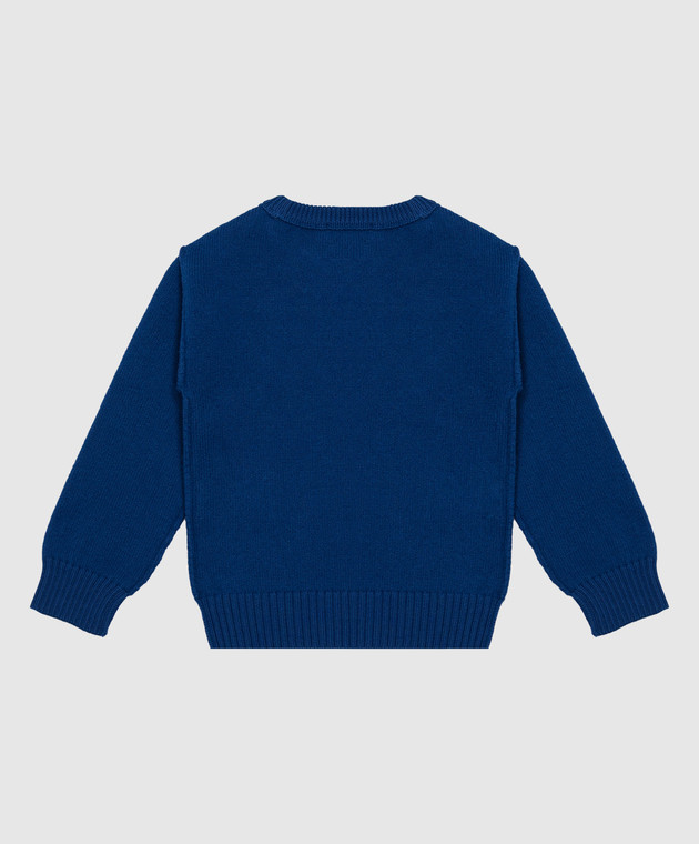 Ami Paris Детский синий свитер из шерсти KKS847018 изображение 2