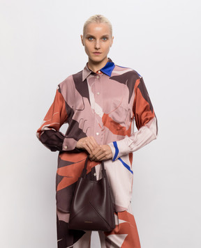 Victoria Beckham Бордовая кожаная сумка Victoria B326AAC007564A