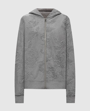 Ermanno Scervino Life Серая меланжевая спортивная куртка с вышивкой D494M600HKS