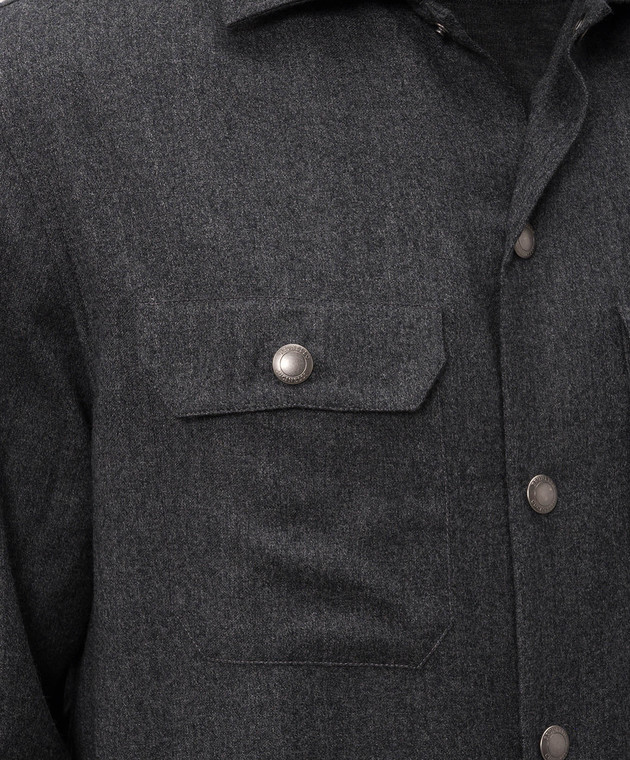 Brunello Cucinelli Серая рубашка из шерсти MY6660721 изображение 5