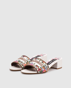 Dolce&Gabbana Белые мюли с цветочной вышивкой CR1748A6483