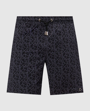 Stefano Ricci Чорні шорти для плавання в принт M6B6200070B65405